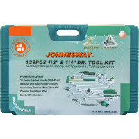Набор инструментов универсальный Jonnesway S04H524128S (S04H524128S18), 1/4", 1/2"DR, 128 пр. 48372 048372