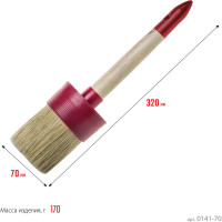 Круглая кисть STAYER Universal натуральная щетина, деревянная ручка, 70мм 0141-70