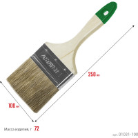 Плоская кисть STAYER LASUR смешанная щетина, деревянная ручка, для высокотекучих ЛКМ, 100мм, 4" 01031-100