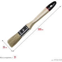 Плоская кисть STAYER UNIVERSAL-EURO светлая натуральная щетина, деревянная ручка, 25мм, 1" 0102-025