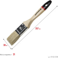 Плоская кисть STAYER UNIVERSAL-EURO светлая натуральная щетина, деревянная ручка, 38мм, 1,5" 0102-038