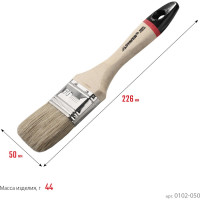 Плоская кисть STAYER UNIVERSAL-EURO светлая натуральная щетина, деревянная ручка, 50мм, 2" 0102-050
