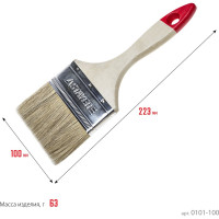 Плоская кисть STAYER UNIVERSAL светлая натуральная щетина, деревянная ручка, 100мм 0101-100