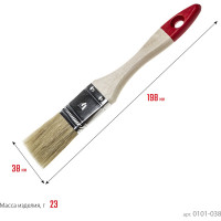 Плоская кисть STAYER UNIVERSAL светлая натуральная щетина, деревянная ручка, 38мм, 1.5" 0101-038