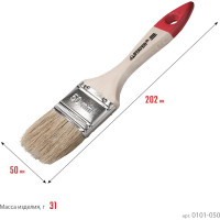 Плоская кисть STAYER UNIVERSAL светлая натуральная щетина, деревянная ручка, 50мм, 2&quot; 0101-050