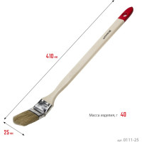 Радиаторная кисть STAYER UNIVERSAL светлая натуральная щетина, деревянная ручка, 25мм, 1" 0111-25