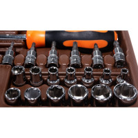 Универсальный набор инструмента Ombra OMT82S торцевые головки и аксессуары к ним, 82 предмета 55014 055014