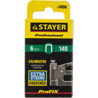 Скобы зеленые закаленные 1000 шт. для степлеров (6 мм; тип 140) "PROFI" STAYER 31610-06