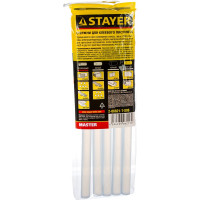 Стержень 6 шт. (200х11 мм; прозрачный) по пластику/стеклу для клеевого пистолета STAYER 2-06821-T-S06