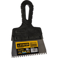 Нержавеющий зубчатый шпатель STAYER 1009-15-04