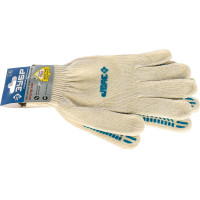 Перчатки хлопчатобумажные с защитой от скольжения (размер L-XL) "Эксперт-протектор" Зубр 11452-XL
