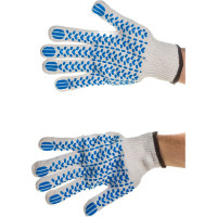 Перчатки хлопчатобумажные с защитой от скольжения (размер L-XL) "Эксперт-протектор" Зубр 11452-XL