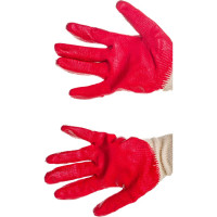 Хлопчатобумажные перчатки с покрытием из латекса ЗУБР Мастер размер S-M 11458-S