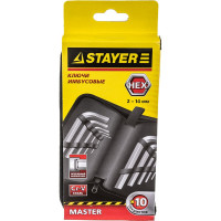 Набор имбусовых коротких ключей STAYER MASTER HEX 2-14мм 2740-H10_z01