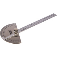 Транспортир с линейкой KRAFTOOL Protractor из нержавеющей стали, 145 мм 34290
