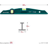 Литой уровень KRAFTOOL Procast 400 мм 34717-040
