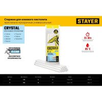 Стержни клеевые прозрачные, универсальные 11х100 мм, 6 шт, STAYER Professional Cristal 0682-H6