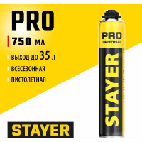 Монтажная пена STAYER Professional всесезонная, для монтажного пистолета, выход до 35 л, 750 мл 41135