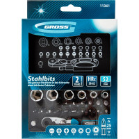 Набор бит и торцевых головок 1/4", магнитный адаптер GROSS 11361