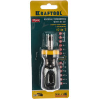 Реверсивная отвертка с битами BIT LOCK 12 в 1 KRAFTOOL 26161-H13