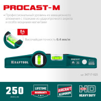Магнитный литой уровень KRAFTOOL Procast 250 мм 34717-025