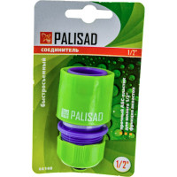 Соединитель пластмассовый быстросъемный с автостопом для шланга 1/2" PALISAD 66140