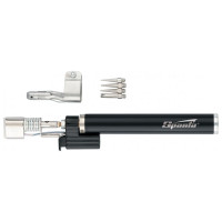 Газовая горелка SPARTA тип "Карандаш" c пьезоподжигом + 4 насадки для пайки,200 мм// 914325