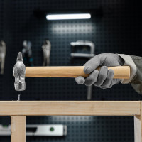 Слесарный молоток Без бренда 500 г,круглый боек,деревянная ручка 10240