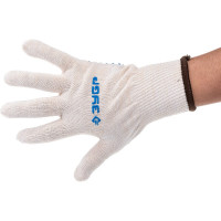 Хлопчатобумажные перчатки ЗУБР Эксперт 12 класс защиты от скольжения, размер L-XL 11451-XL