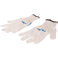 Хлопчатобумажные перчатки ЗУБР Эксперт 12 класс защиты от скольжения, размер L-XL 11451-XL