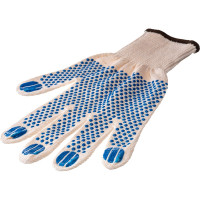 Хлопчатобумажные перчатки ЗУБР Эксперт 12 класс защиты от скольжения, размер L-XL 11451-XL