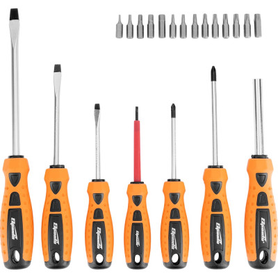 Набор отверток, CrV, SPARTA биты, двухкомпонентные рукоятки,21 предмет// 13309