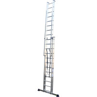Лестница алюминиевая Алюмет 2х12 ступеней двухсекционная универсальная H2 5212