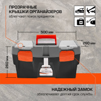 Ящик для инструмента (500х260х260 мм; пластик) STELS 90705