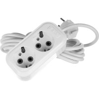 Двухместный сетевой удлинитель с заземелением LUX У2-Е, 3м, 4606400414544