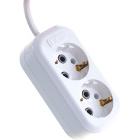 Двухместный сетевой удлинитель LUX У2-Е, 5м, 4606400414551