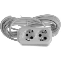 Двухместный сетевой удлинитель с заземлением  LUX У2-Е, 7м 4606400414568