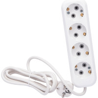 Четырехместный сетевой удлинитель с заземлением LUX У4-Е, 2м, 4606400414735