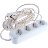 Четырехместный сетевой удлинитель с заземлением LUX У4-Е, 7м, 4606400414766