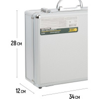 Ящик-чемодан алюминиевый для инструмента (340x280x120 мм) FIT 65610