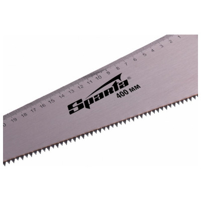 Ножовка SPARTA по дереву,400 мм,5-6 TPI, каленый зуб, линейка, пластиковая рукоятка// 232305
