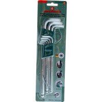 Набор торцевых шестигранных ключей с шаром 1/16"-3/8" 9 шт. Jonnesway X-TRA LONG H06SA209S