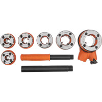 Набор клуппов SPARTA 1/4"-3/8"-1/2"-3/4"-1"-1,25" + плашкодержатель с трещоткой, 9 предметов 773355