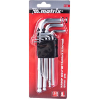 Набор имбусовых удлиненных ключей 1,5-10 мм MATRIX 11233