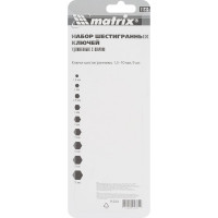 Набор имбусовых удлиненных ключей 1,5-10 мм MATRIX 11233