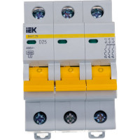 Автоматический 3-полюсный выключатель, 25А, D ВА47-29 4.5кА IEK MVA20-3-025-D