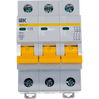 Автоматический 3-полюсный выключатель IEK ВА47-29 MVA20-3-025-C