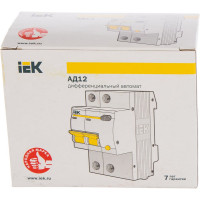 Дифавтомат АД-12 2п, C, 25А, 30мА IEK MAD10-2-025-C-030