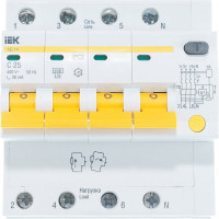 Дифавтомат АД-14 4п, 25А, "C", 30мА IEK MAD10-4-025-C-030