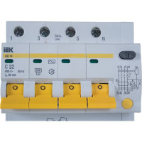 Дифавтомат АД-14 4п, "C", 32А, 30мА IEK MAD10-4-032-C-030